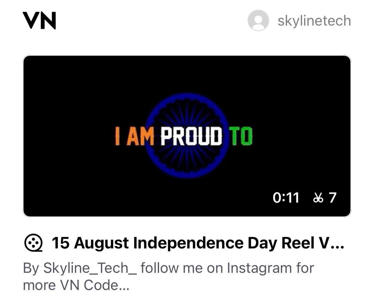 Download 15 August Reel VN Code — Desh Rangila Song Template (1-Click)