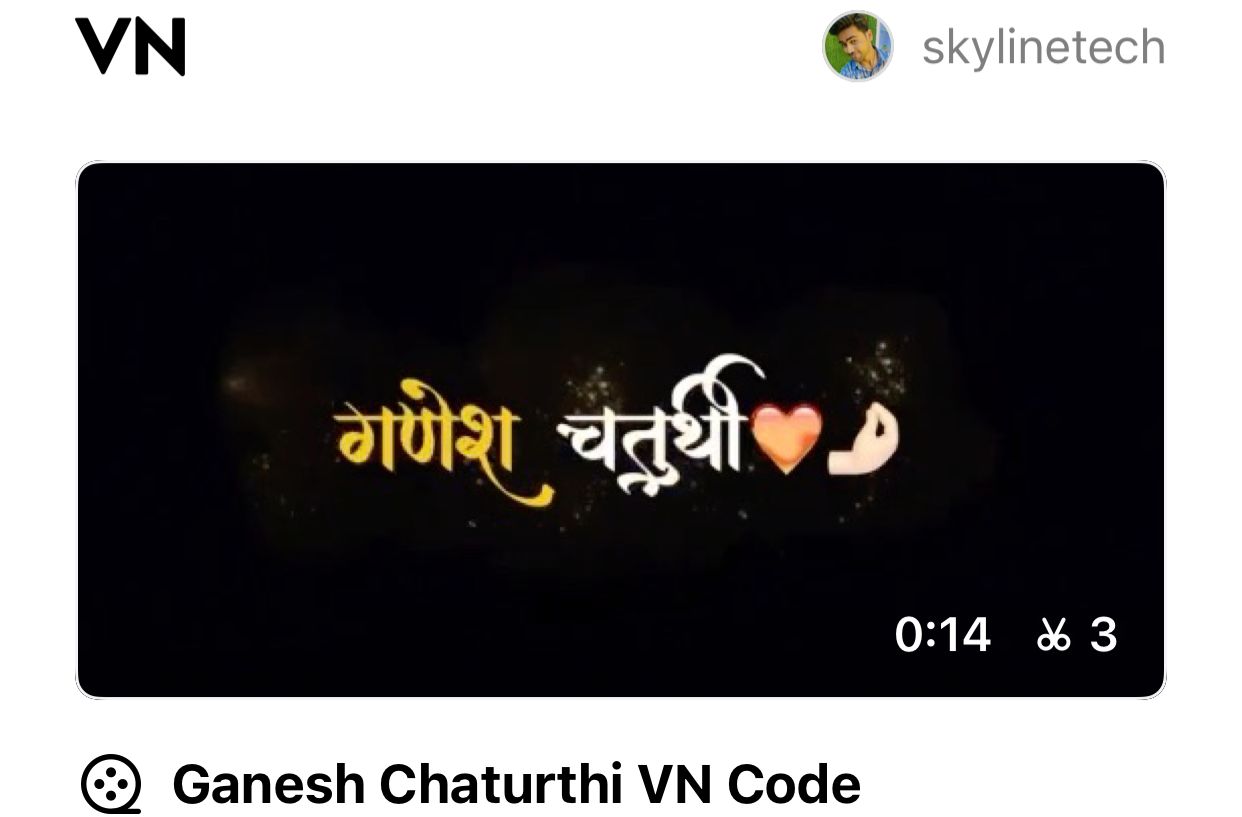 Ganesh Chaturthi O Khusiyon Ke Din Ho – VN Code Template 🎉🙏