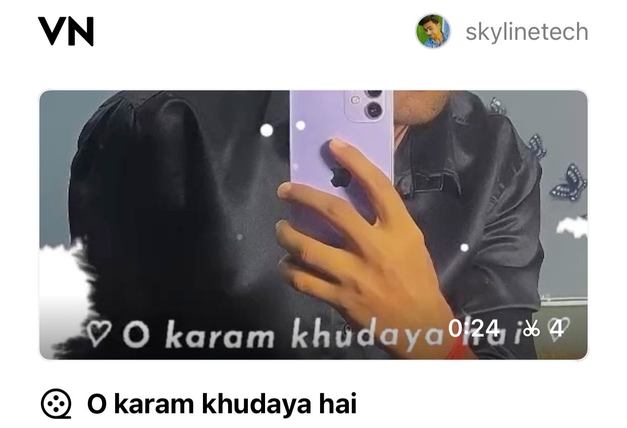 O Karam Khudaya Hai – VN Code Template (Emotional Trending Reel)