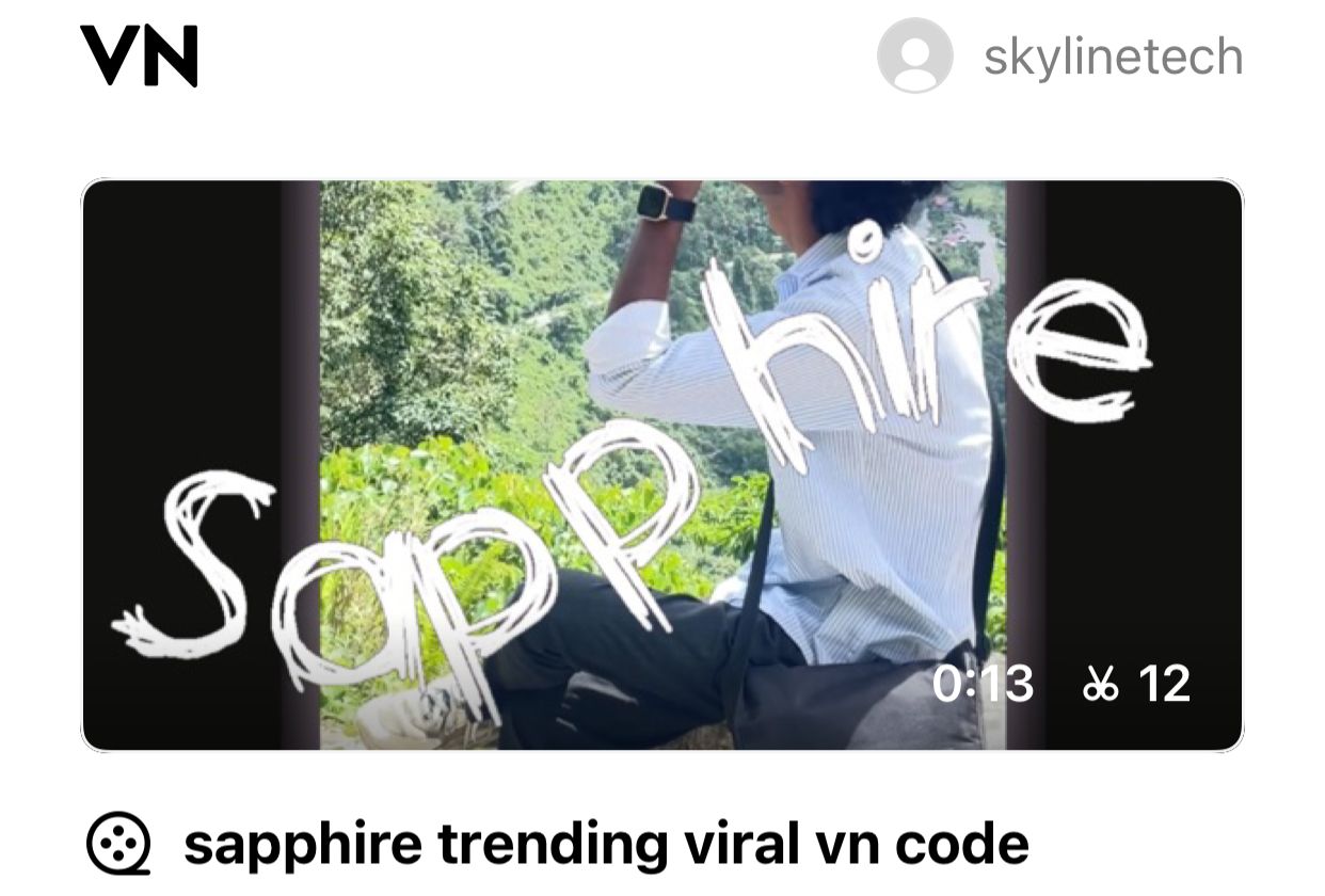 Sapphire Song Trending Viral VN Code Template – Download & Use