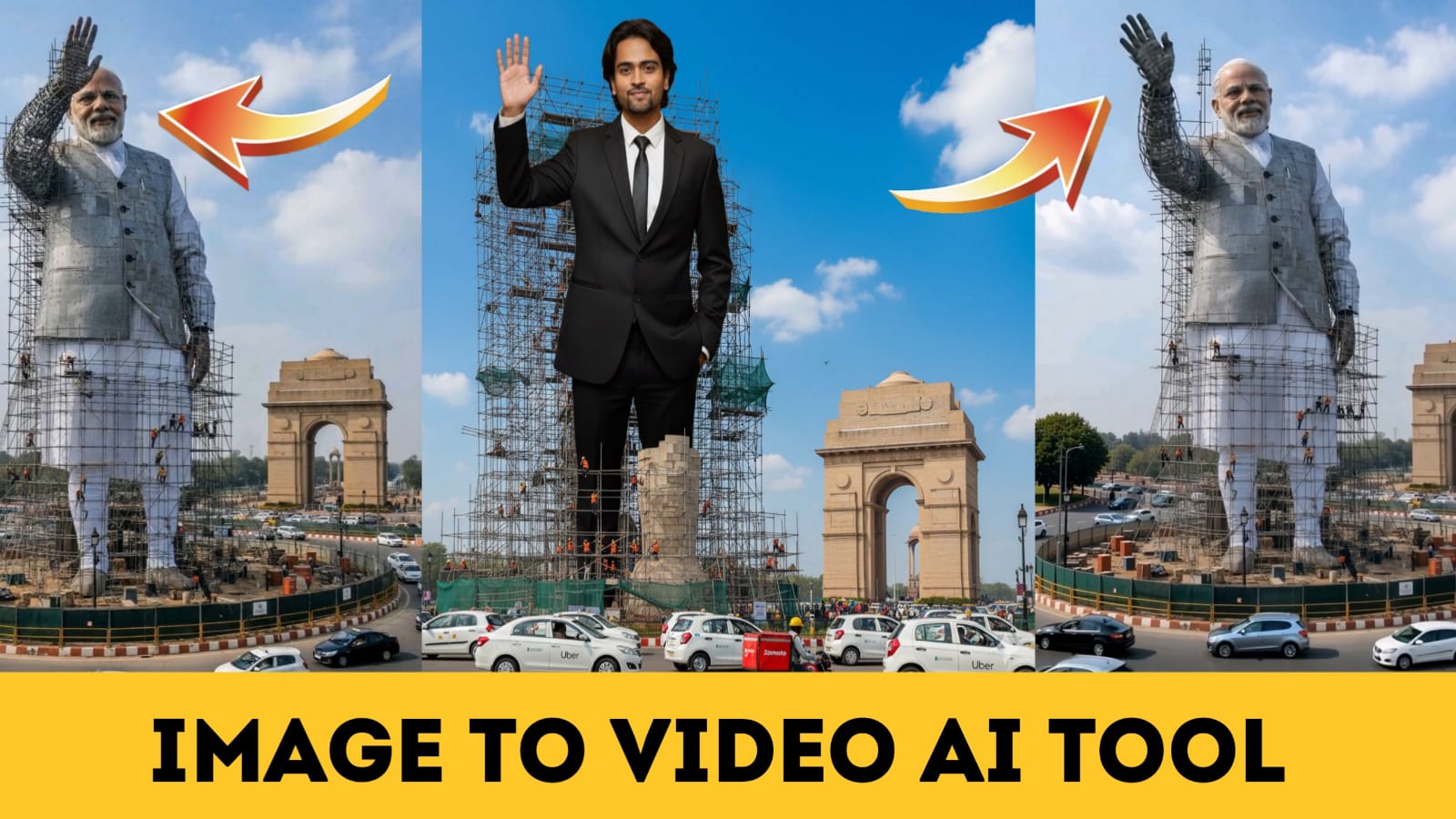 Convert Statue Under Construction Image to Video PixVerse AI Trend