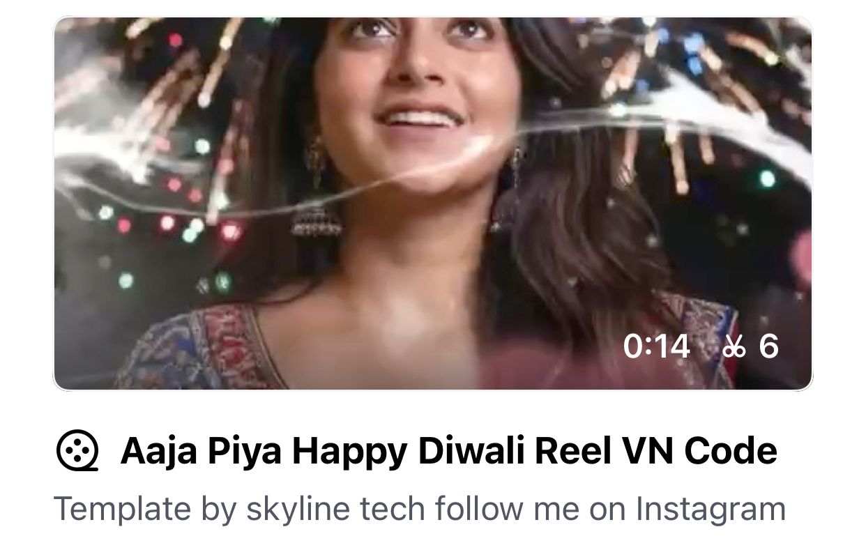 🎬 Aaja Piya Tere Liye Jalte Diye – Diwali Special VN Code Template