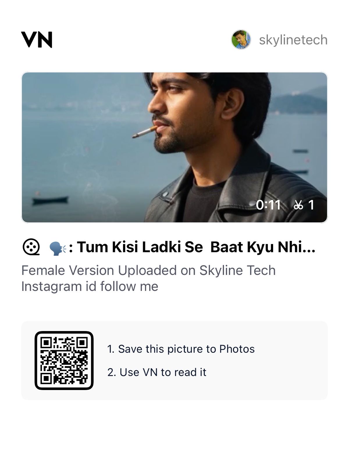 🗣️ Tum Kisi Ladki Se Baat Kyu Nhi Karte Reel VN Code Template