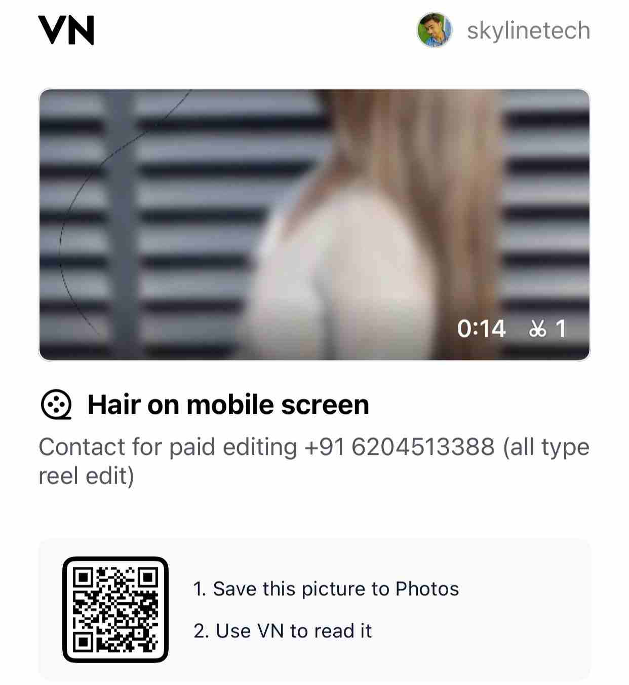 Hair on Screen Prank Reel VN Code Template – Realistic Mobile Screen Edit
