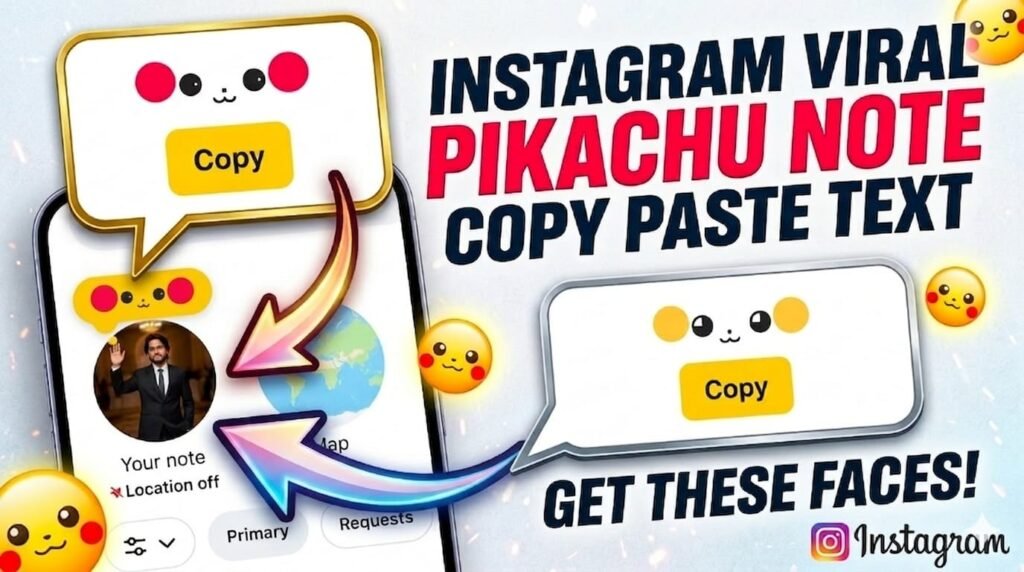 Texting Pikachu Pikachu Note Symbol Copy Paste Text For Instagram and Apply Process ...